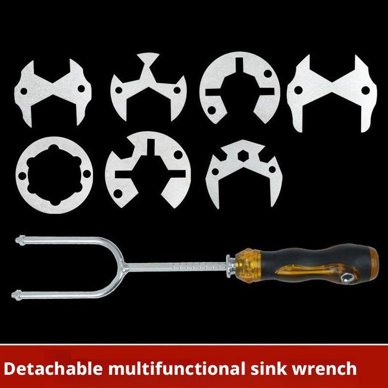 21-in-1 Telescopic Multi-function Sink Wrench, Sink Wrench Faucet Tool with 7 Interchangeable Heads – Universal Plumbing Tool for Tight Spaces in Kitchen & Bathroom - Image 2